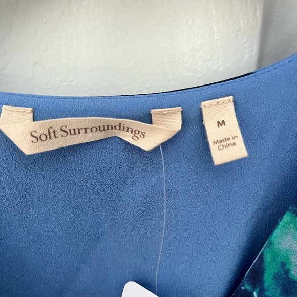 Floral Blue Sleeveless Dress soft Surroundings - new with tags - Picture 2 of 6